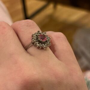 Pink Sapphire & Diamond ring